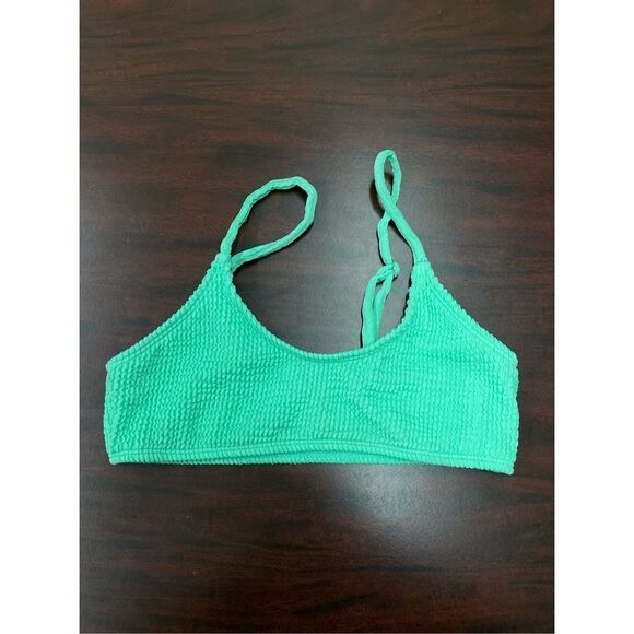 Shein Seersucker Green Bikini Top Size X-Small - Picture 1 of 3